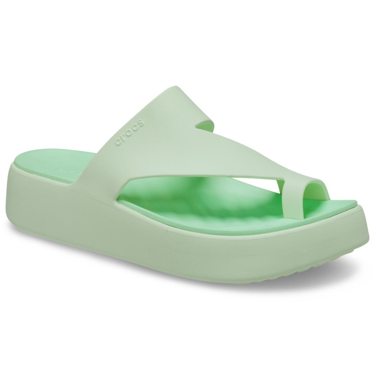 Papuci Crocs Getaway Platform Toe Loop Verde - Jade Tint - imagine 8
